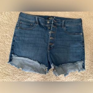 Express denim high rise shorties